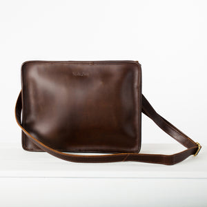 Buffalo Leather iPad bag with cross body strap