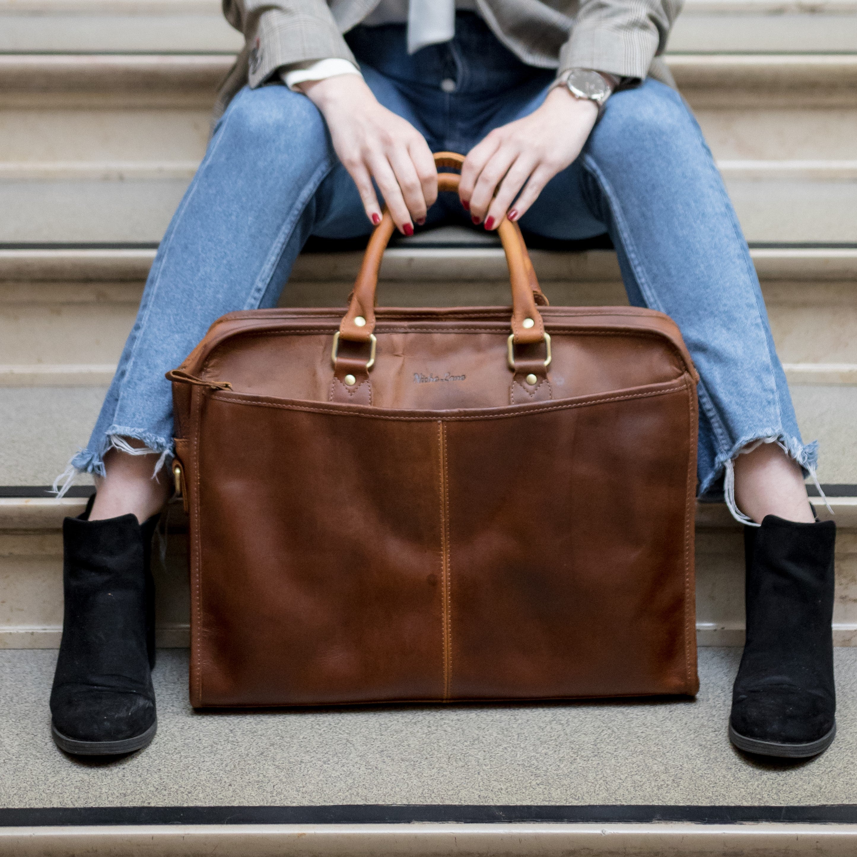 Leather Laptop Briefcase, Laptop Bag