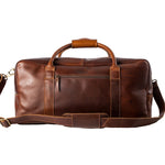 Mens leather holdall dark brown