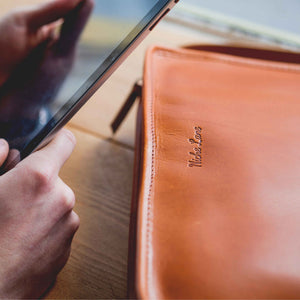 Leather iPad bag for men A4 