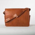 Leather Laptop Crossbody Messenger tan 