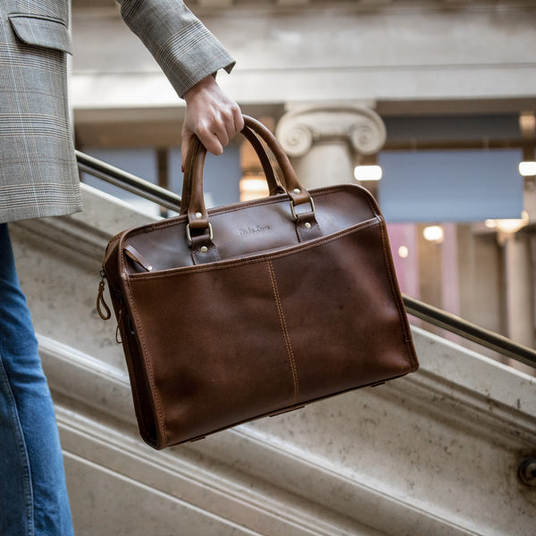 Leather laptop clearance briefcase for men